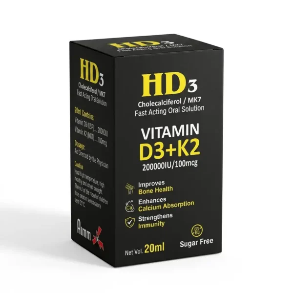 HD3™ Fast Acting Oral Solution – High Potency Vitamin D3 + K2 (MK7) for Skeletal & Immune Support