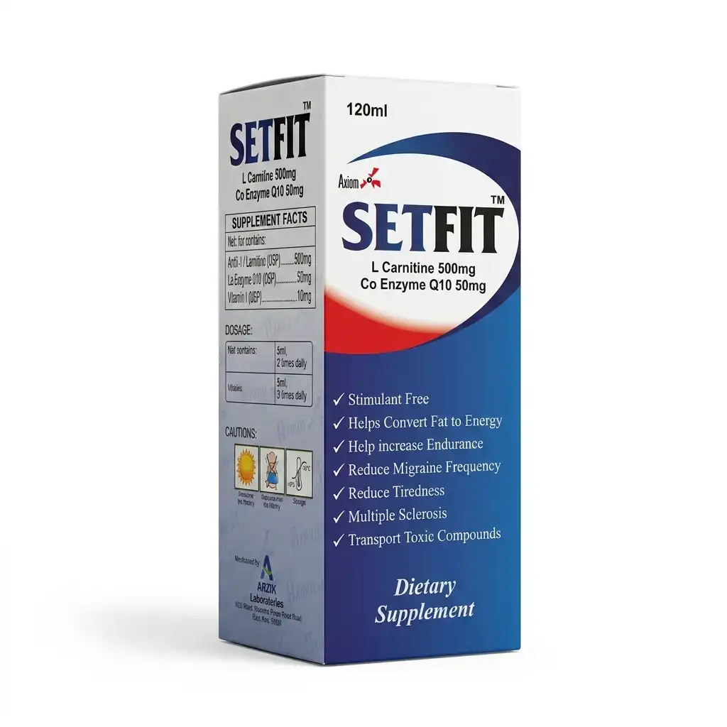 SETFIT™ Syrup – High Potency L Carnitine & Co Enzyme Q10 Oral Liquid Supplement